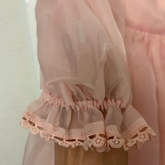 Revolve Vici Lovers Puff Sleeve Baby Doll Pink Tulle Dress Size Small Coquette - Picture 5 of 10